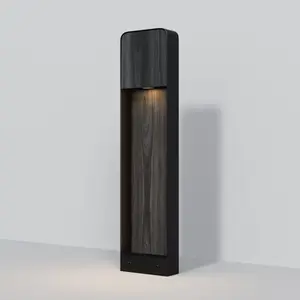 Maytoni Porte Borne D'Extérieur En Bois Noir 3000k 250lm Ip54