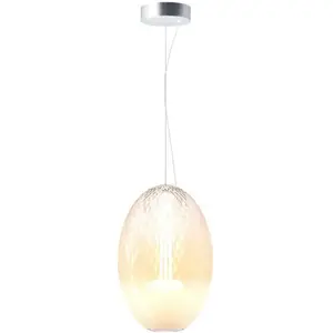 Comparateur de prix : Maytoni suspension en verre Bruma, chrome/blanc, hauteur 40 cm