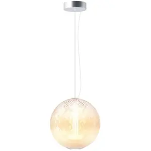 Comparateur de prix : Maytoni suspension en verre Bruma, chrome/blanc, hauteur 31 cm