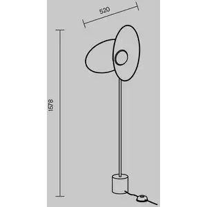 Maytoni, lampadaire LED Evolution, noir/blanc, hauteur 158 cmVendu parluminaire