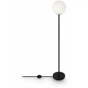 Comparateur de prix : Lampadaire en verre dépoli et métal noir 155 cm Ring - Maytoni