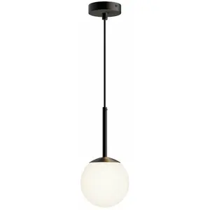 Comparateur de prix : Suspension en verre et métal noir 180 x 15 cm Basic form - Maytoni