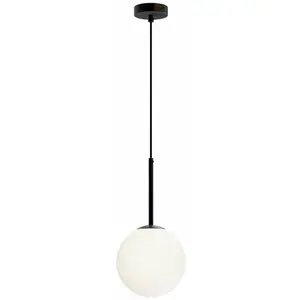 Suspension en verre et métal noir 180 x 20 cm Basic form - Maytoni