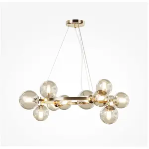 Comparateur de prix : Maytoni suspension Dallas, 11 lampes, doré/ambre