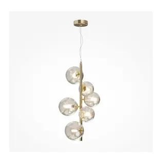Comparateur de prix : Plafonnier moderne - Maytoni - Dallas - 6 lampes - Abat-jour cognac - ...