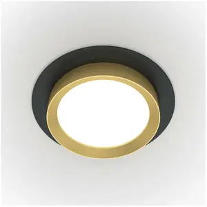 Hoop Downlight Encastré Rond Noir, Or GX53 - MaytoniVendu paramazon