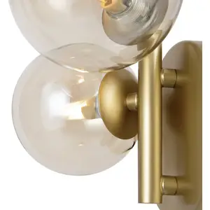 Comparateur de prix : Maytoni applique murale Dallas, or/clair 3 lampes. verre hauteur 25,5 cm