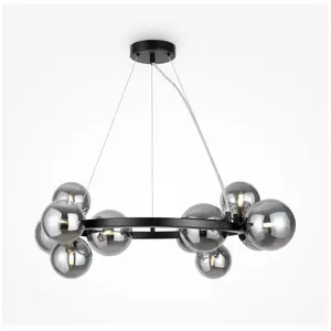 Comparateur de prix : Plafonnier suspendu - Maytoni - Dallas - 1 globe noir - Abat-jour fumé - G9