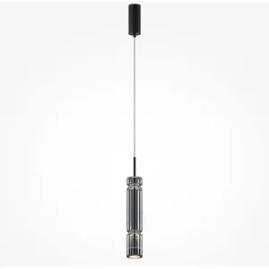 Comparateur de prix : Suspension en verre et métal noir 365x8cm Ordo - Maytoni