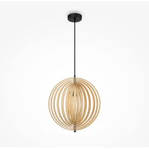 Comparateur de prix : Suspension Maytoni Roots, forme sphérique, Ø 43 cm, bois/noir