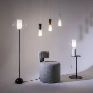 Comparateur de prix : Maytoni suspension Memory, noir, Ø 8 cm, céramique, verre
