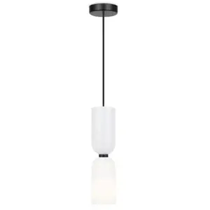 Comparateur de prix : Suspension en verre blanc et métal noir 8x232cm Memory - Maytoni