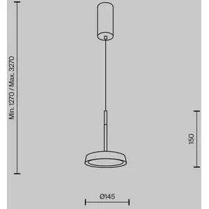 Maytoni, suspension LED El, Ø 15,3 cm, doré, aluminium pas cher