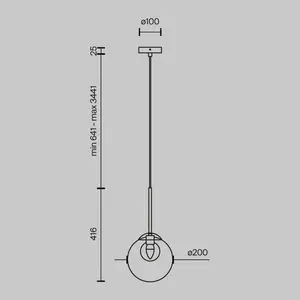 Comparateur de prix : Suspension globe en verre et métal doré 20cm Basic form - Maytoni