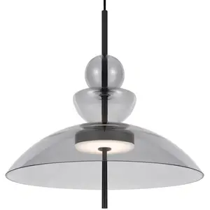 Maytoni suspension LED Bangkok, Ø 40 cm, gris clair, verreVendu parluminaire