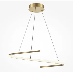Suspension en aluminium doré 60cm Curve - Maytoni pas cher