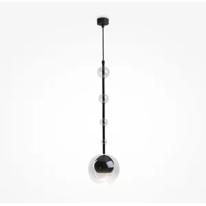Comparateur de prix : Suspension en verre et métal noir 12x60cm Ros - Maytoni