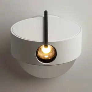 Applique murale LED Maytoni Nuance, blanc / noir, Ø 10 cm pas cher