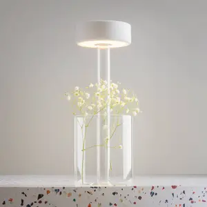 Maytoni lampe de table LED rechargeable AI Collaboration, verre, blanc pas cher