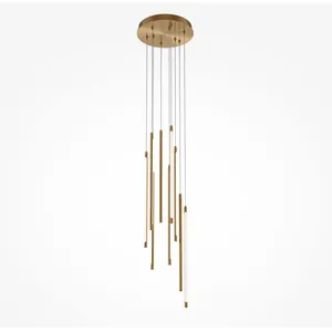 Suspension 9 pendants en aluminium doré 35cm Light stick - Maytoni