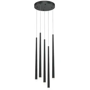 Comparateur de prix : Maytoni Cascade Plafonnier Suspendu Moderne Noir 2400 Lm 5 Led
