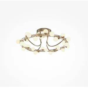 Comparateur de prix : Plafonnier armature métallique or et blanc mat 60cm Tessara - Maytoni