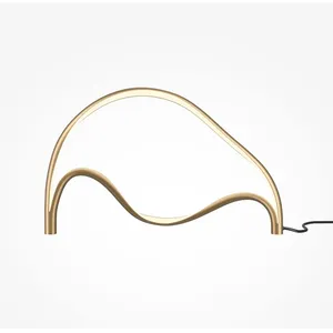 Lampe de table en aluminium laiton 24,5x39cm Plons - Maytoni pas cher
