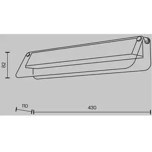 Comparateur de prix : Maytoni Applique murale LED FLAT, gris/laiton, largeur 43 cm, verre/mé...