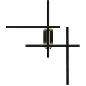 Comparateur de prix : Applique noire minimaliste lignes droites Halo LED 24W Maytoni