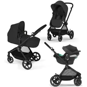 cybex GOLD Poussette trio combinée 3en1 Eos Basic Black Moon Black