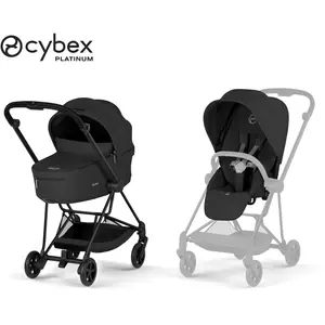 Duo MIOS 2026 Poussette citadine avec nacelle pliable et Châssis Matt Black Sepia Black