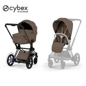 Cybex Duo Poussette e-Priam et nacelle Coconut Brown / Matt Black pas cher