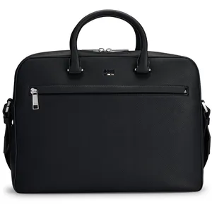 Sacoche ordinateur Boss Homme Little logo original Noir cuir pas cher