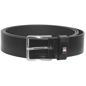 BOSS Hommes Ther-Flag-E Sz35 Ceinture en cuir italien avec passant à rayures emblématiques