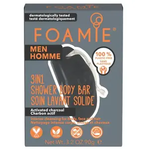 Foamie Homme Soin Lavant Solide 3 en 1 Charbon Actif 90g