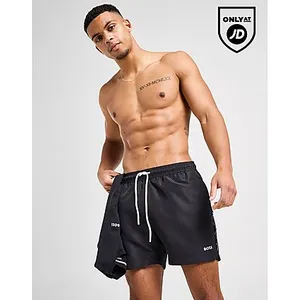 BOSS Short de bain Repeat Tape - Black, Black XL pas cher