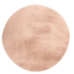 Non communiqué Tapis Uni Rond Doux à Poils Longs Rabbit Beige 160 cm pas cher