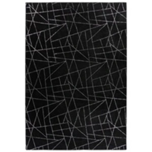Paris Prix Tapis Géométrique à Poils Longs Bijou Noir & Argent 160 x 230 cm pas cher