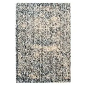 Paris Prix Tapis tissé à poils courts "puerto" bleu & beige 80 x 150 cm pas cher