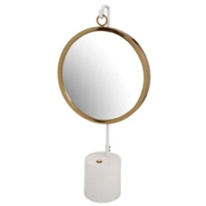 Miroir à Poser Rond Eleganca 65cm Blanc & Or