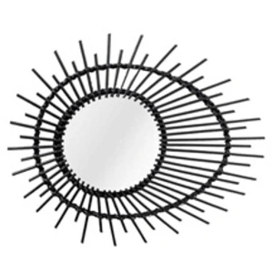 Miroir Mural Design en Rotin "Aina" 58cm Noir pas cher