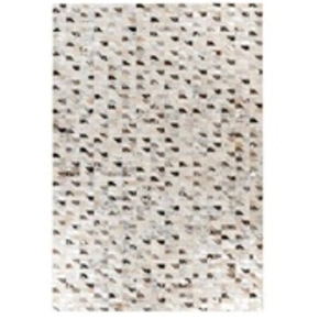 Non communiqué Tapis Fait Main en Cuir Lavin V Argent & Multicolore 80 x 150 cm pas cher