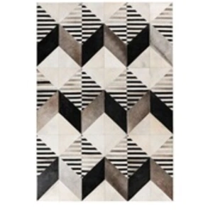 Comparateur de prix : Non communiqué Tapis Fait Main en Cuir Lavin IV Noir & Multicolore 200 x 280 cm