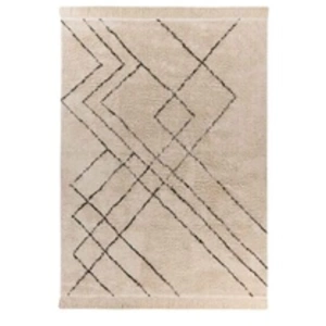 Non communiqué Tapis Tufté à la Main Ethnique Mylen VI Beige & Noir 160 x 230 cm