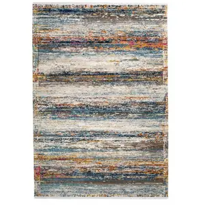 One Couture Tapis à rayures colorées anouk multicolore 120 x 170 cm pas cher