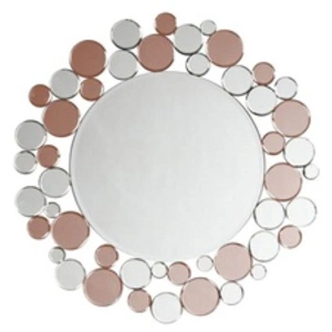 Comparateur de prix : Miroir Mural Design Bubble 80cm Argent & Rose