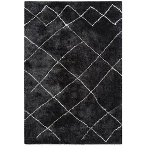 Paris Prix Tapis Géométrique Orlando Anthracite 80 x 150 cm