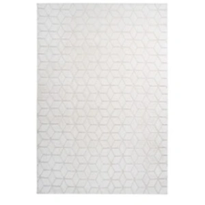 Tapis Shaggy Effet 3D Vivica Blanc & Crème 120 x 160 cm
