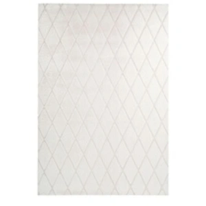 Tapis Shaggy Géométrique Vivica Blanc & Crème 160 x 230 cm pas cher