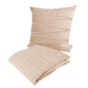 Comparateur de prix : Ensemble Coussin & Plaid Paulina 130x170cm Champagne